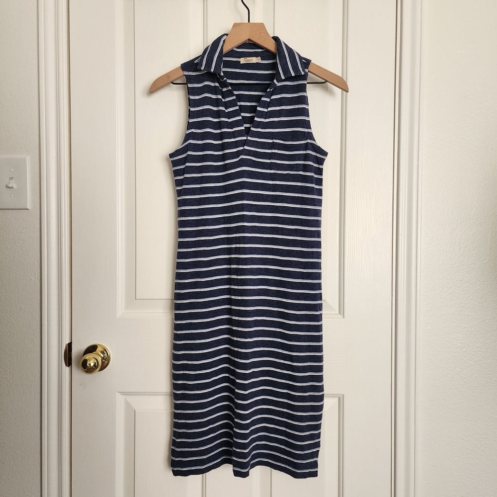 Faherty Cabana Life Navy and White Striped Dress